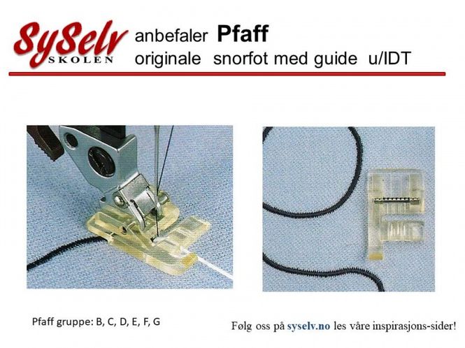 Hovedbilde Pfaff snortrykkfot med guide