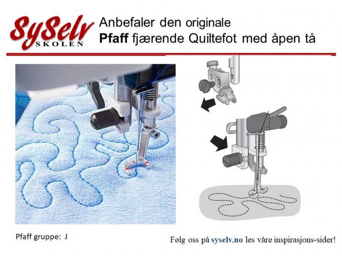 Hovedbilde Pfaff fjærende Quiltefot med ...