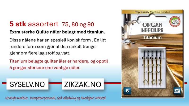 5pk Organ Titanium 75, 80 og 90